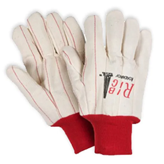 18 oz Heavy Weight Corded Poly/Cotton Red Knit Wrist Gloves