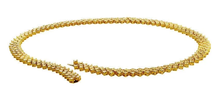 18kt Yellow Gold 29.37ctw Fancy Yellow Color Diamond Necklace