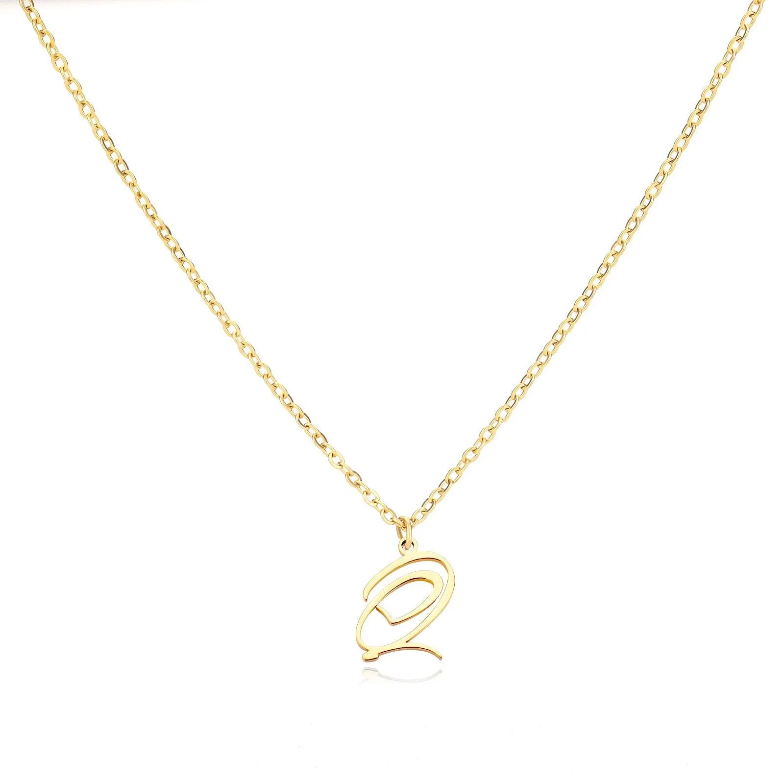 26 Letters Stainless Steel Necklace Female Creative Simple Love Letter Pendant Clavicle Chain