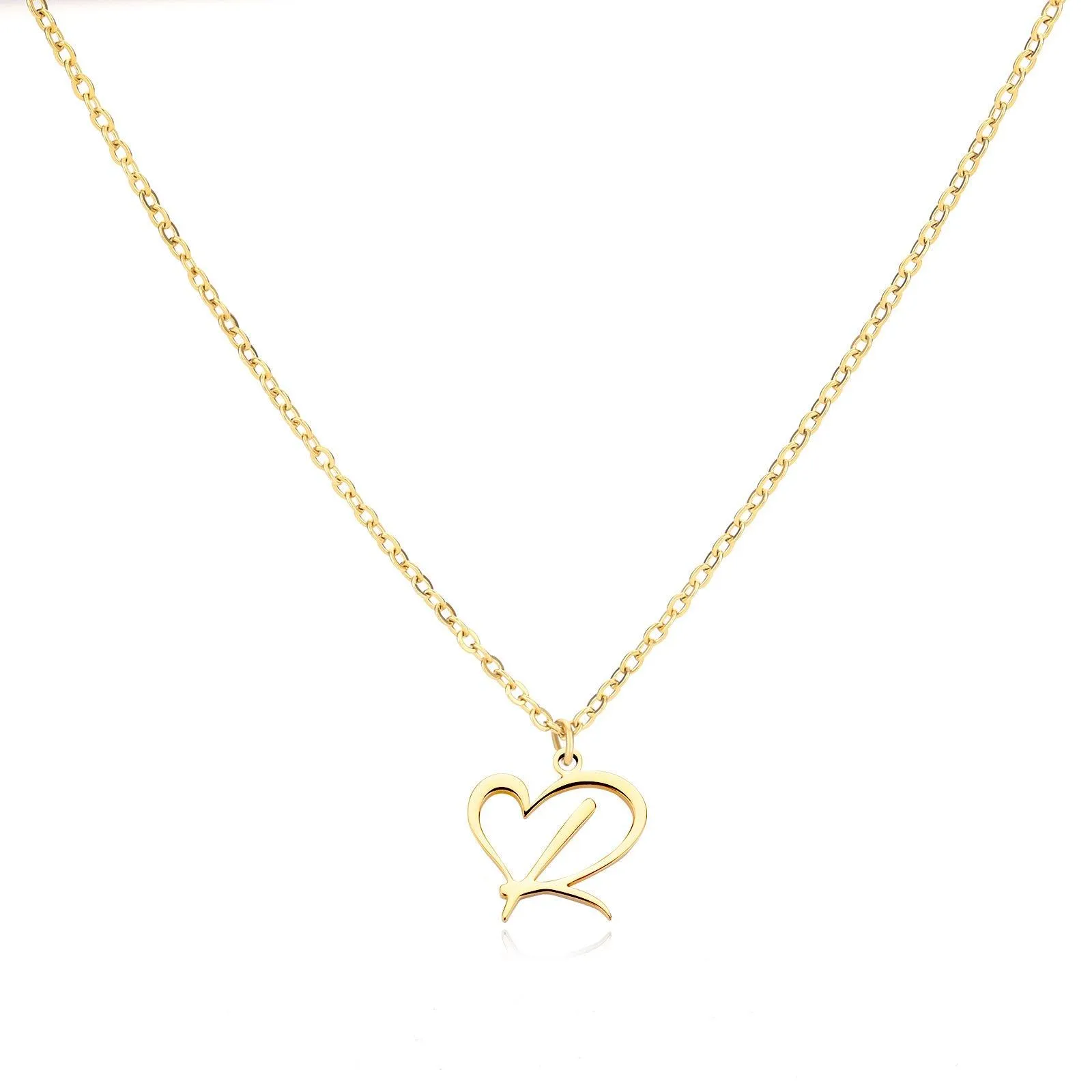 26 Letters Stainless Steel Necklace Female Creative Simple Love Letter Pendant Clavicle Chain