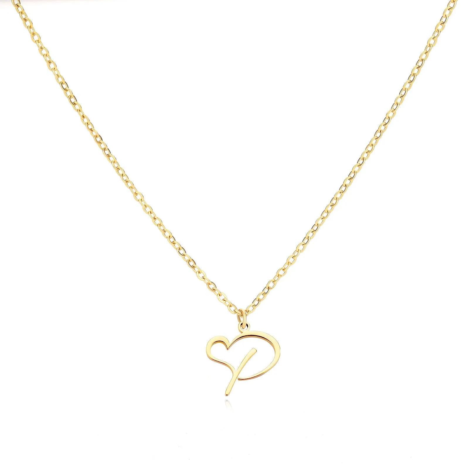 26 Letters Stainless Steel Necklace Female Creative Simple Love Letter Pendant Clavicle Chain