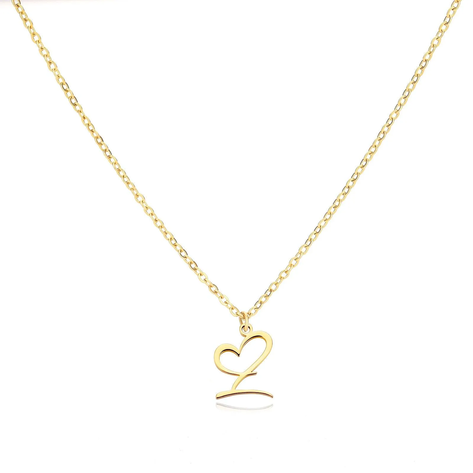 26 Letters Stainless Steel Necklace Female Creative Simple Love Letter Pendant Clavicle Chain