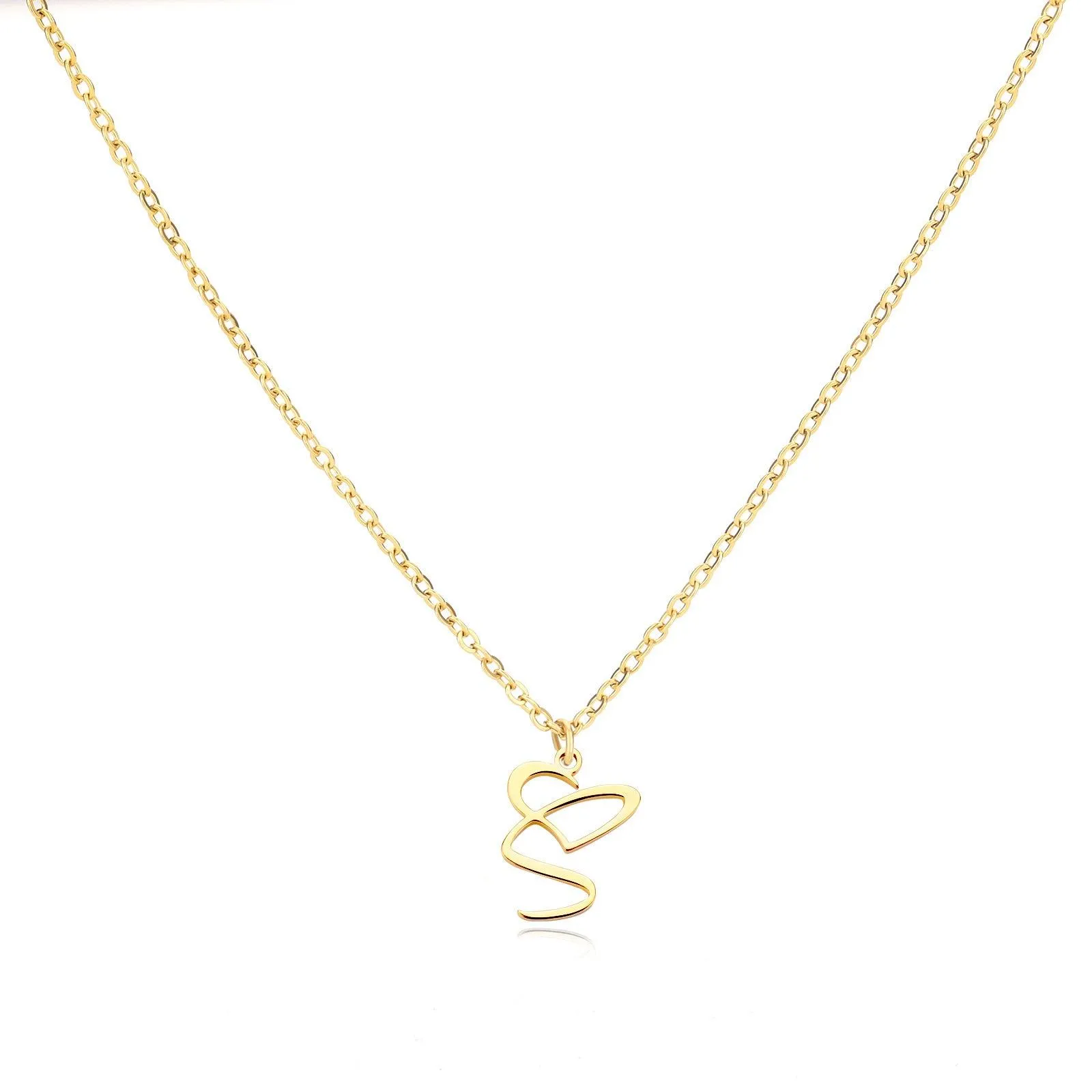 26 Letters Stainless Steel Necklace Female Creative Simple Love Letter Pendant Clavicle Chain