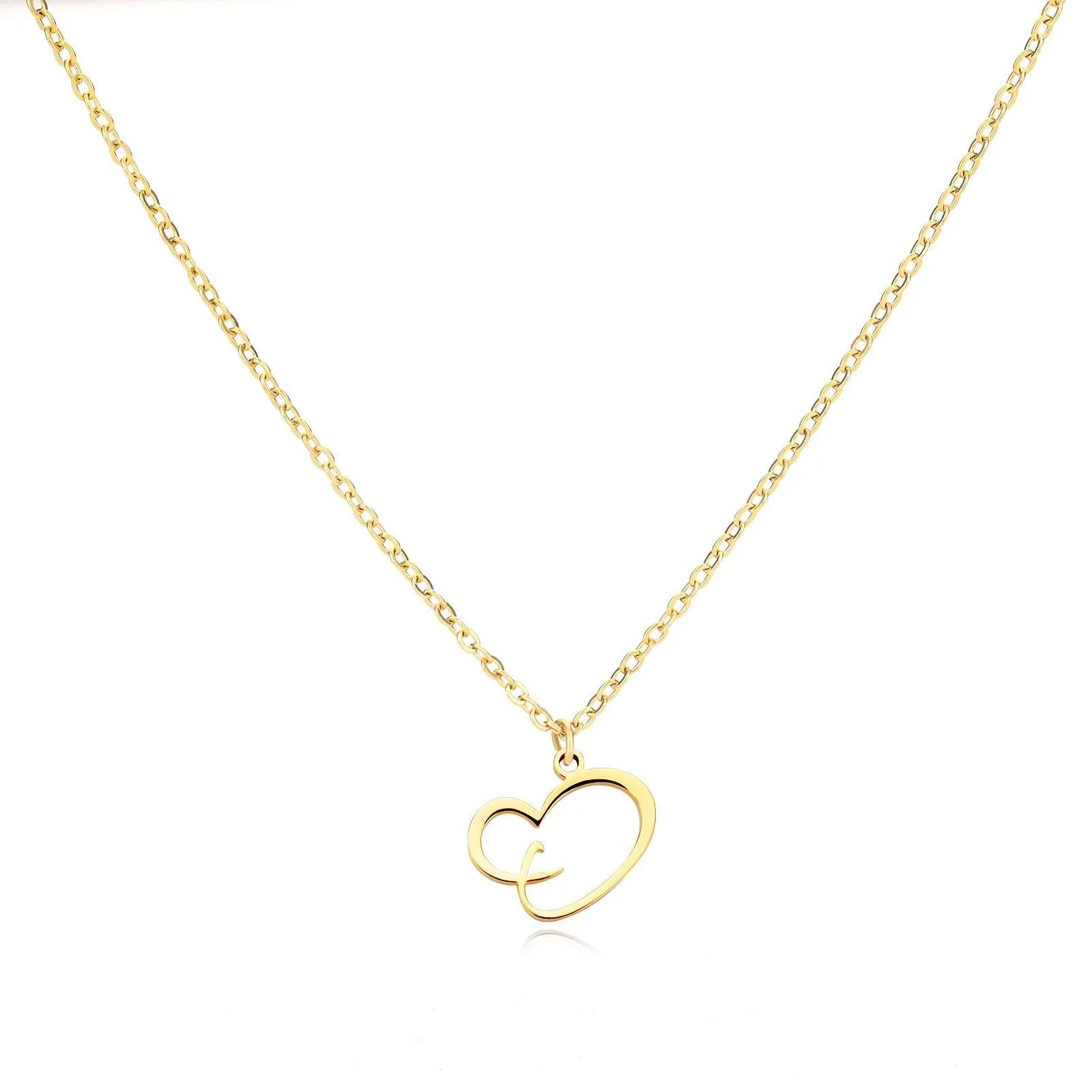 26 Letters Stainless Steel Necklace Female Creative Simple Love Letter Pendant Clavicle Chain