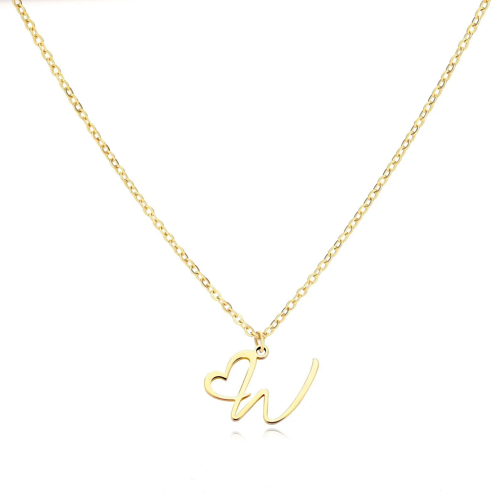 26 Letters Stainless Steel Necklace Female Creative Simple Love Letter Pendant Clavicle Chain