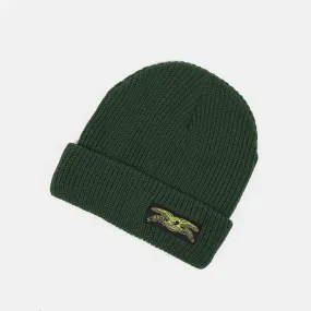 Anti Hero Skateboards - Stock Eagle Label Beanie - Dark Green / Yellow