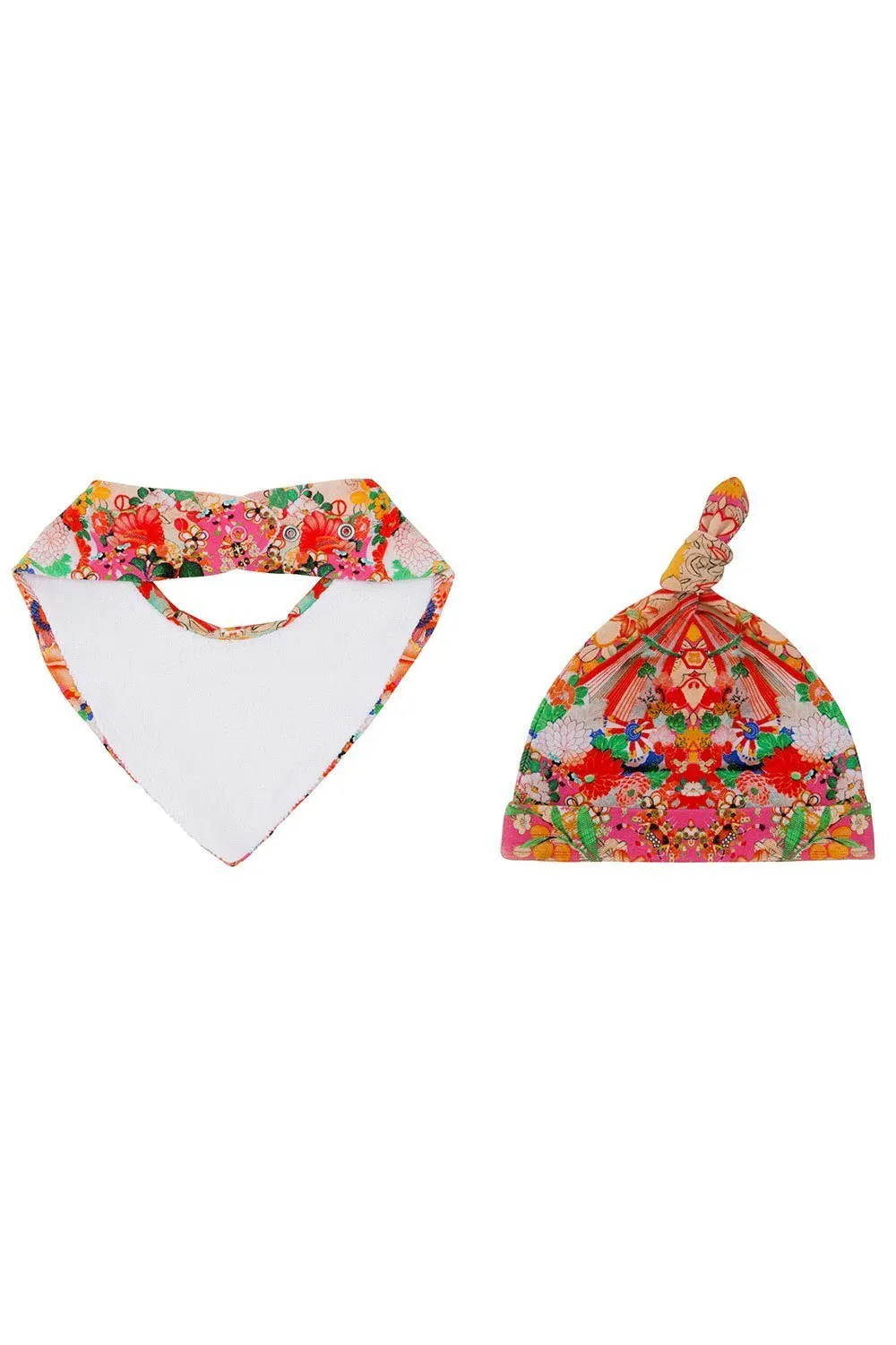 BABIES BIB AND BEANIE SET KIMONO KISSES