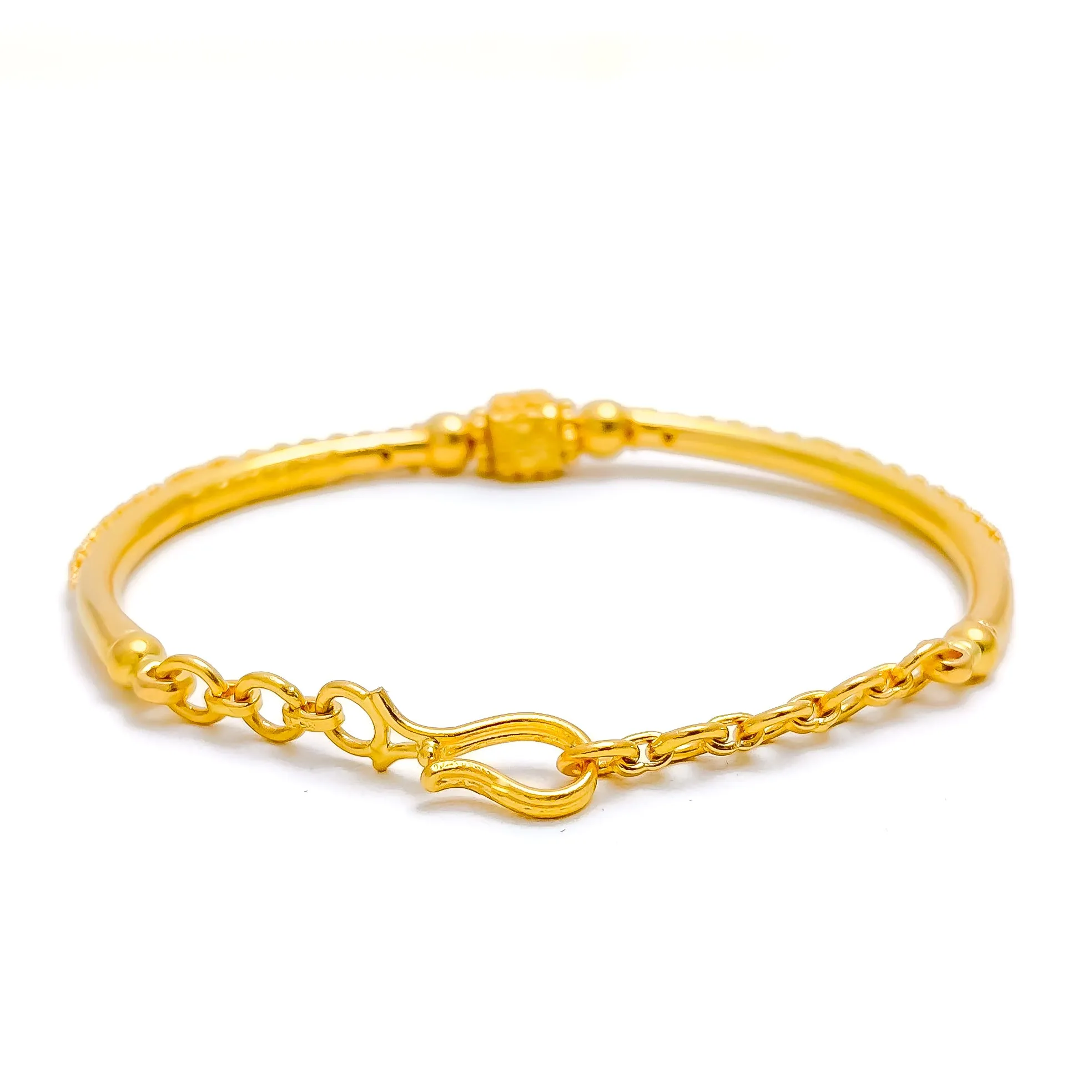 Beautiful Beaded 22k Gold Flexi Bangle Bracelet