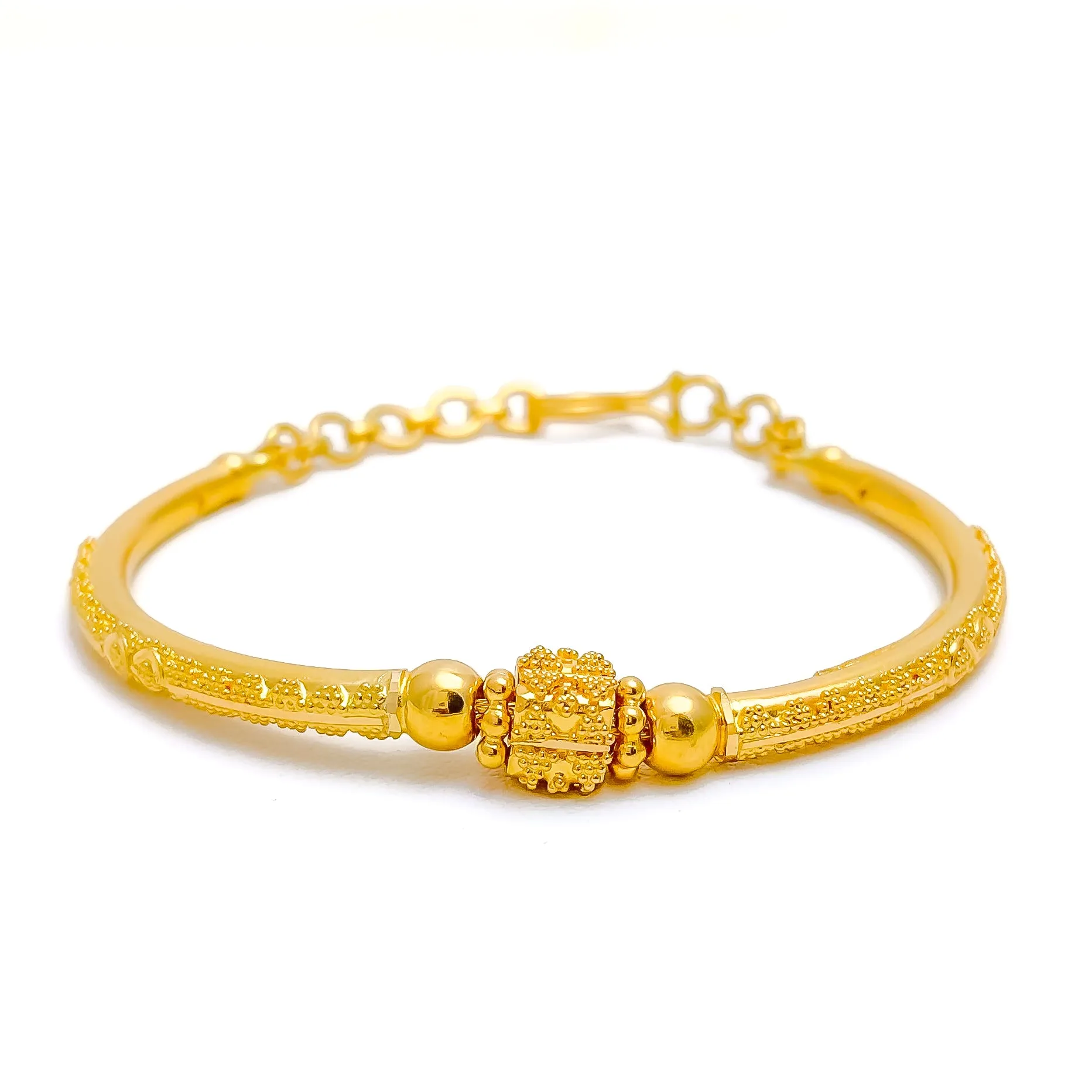 Beautiful Beaded 22k Gold Flexi Bangle Bracelet