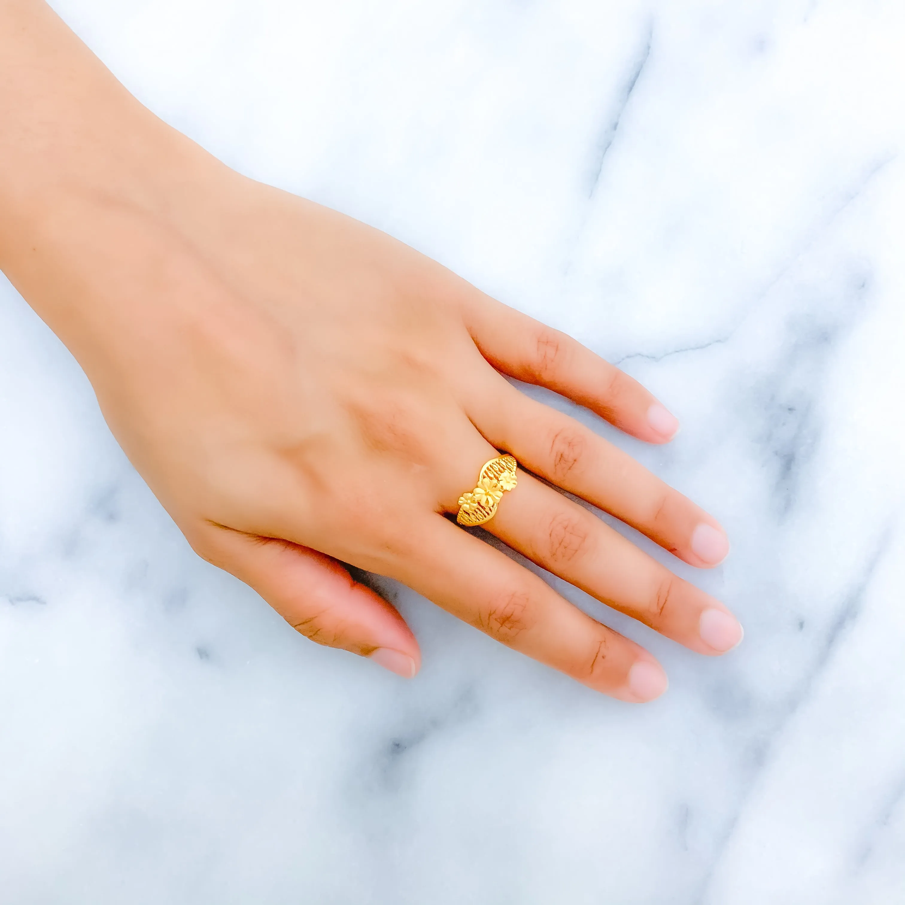 Beautiful Matte Flower Ring