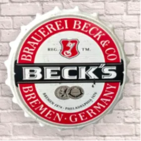 Becks Giant 30cm Bottle Top Wall Sign