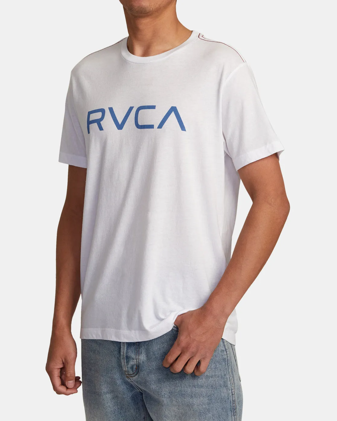 Big RVCA Short Sleeve T-Shirt - White/Blue