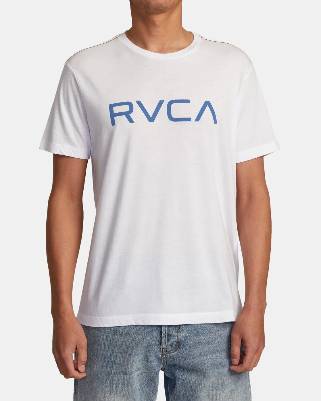 Big RVCA Short Sleeve T-Shirt - White/Blue