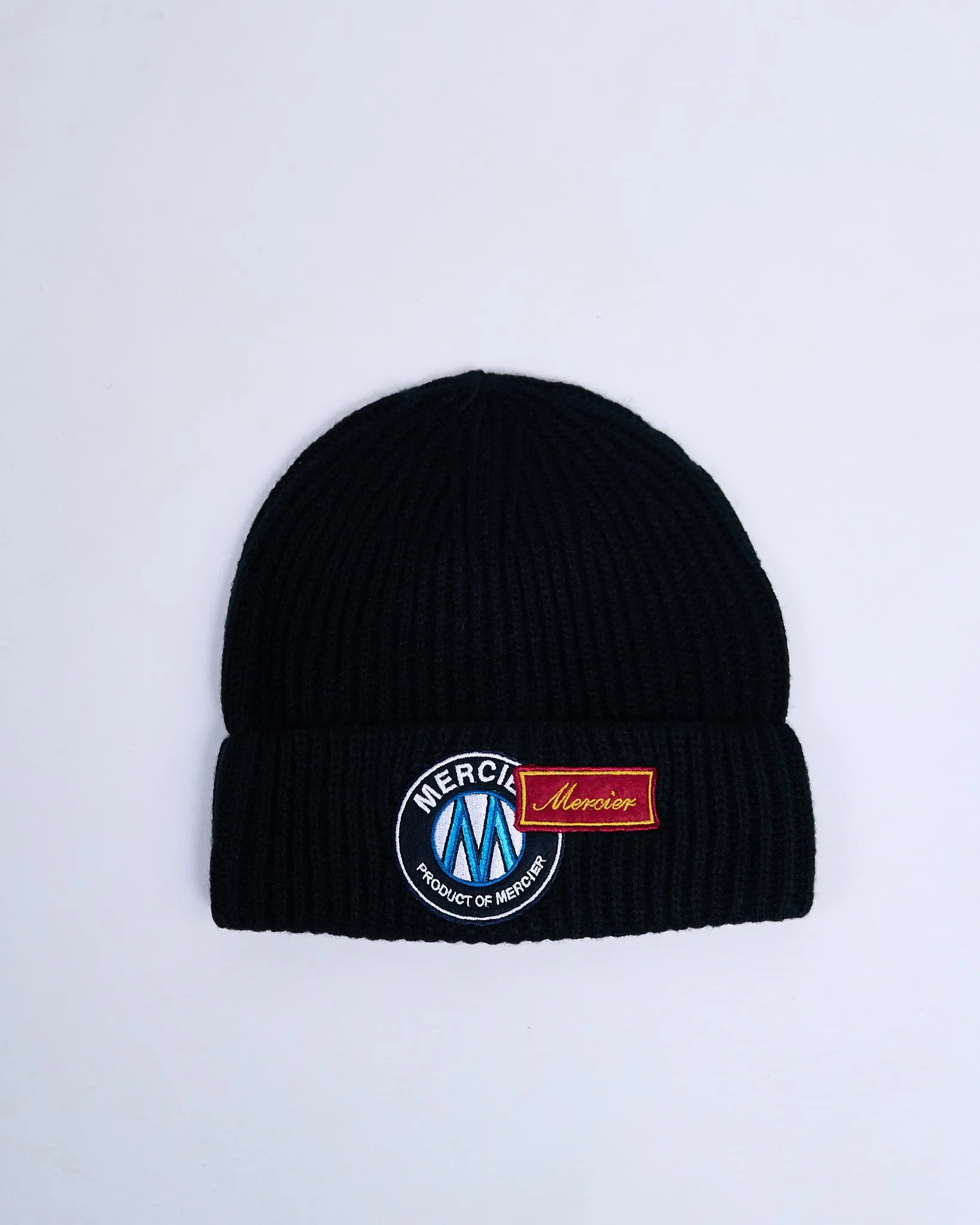 Black OG Badge Ribbed Beanie