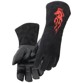 Black Stallion BSX Extended Cuff Grain Pigskin Palm Stick Glove - GS3030-BK