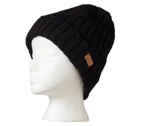 Black Wool Beanie, Thick wool beanie, black toque, fleece inside, Wool beanie, Fleece Lined