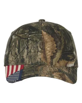 Camo with Flag Visor Cap