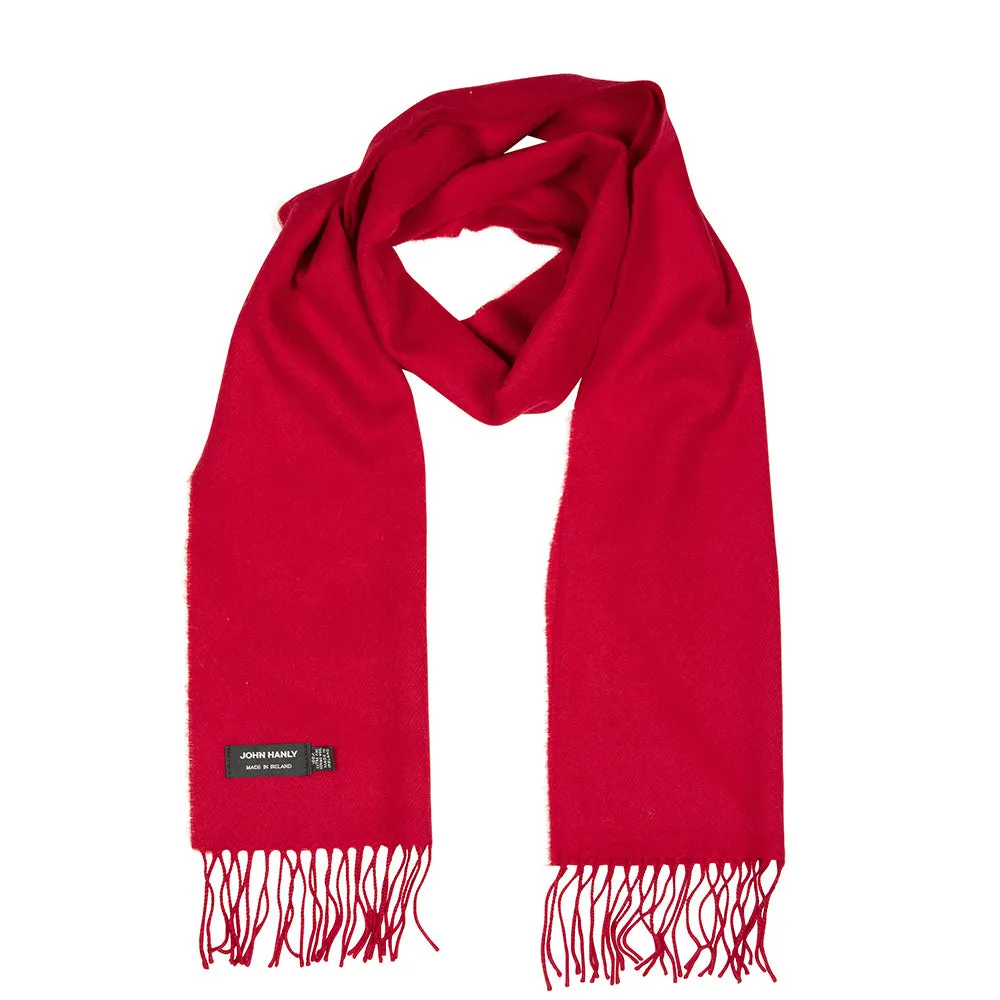 Cherry Red Merino Wool Scarf