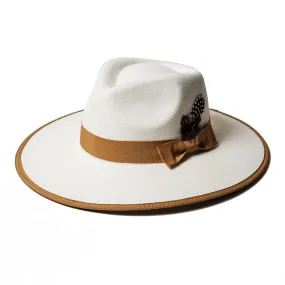 Chokore Feather Fedora Hat with Flat Brim