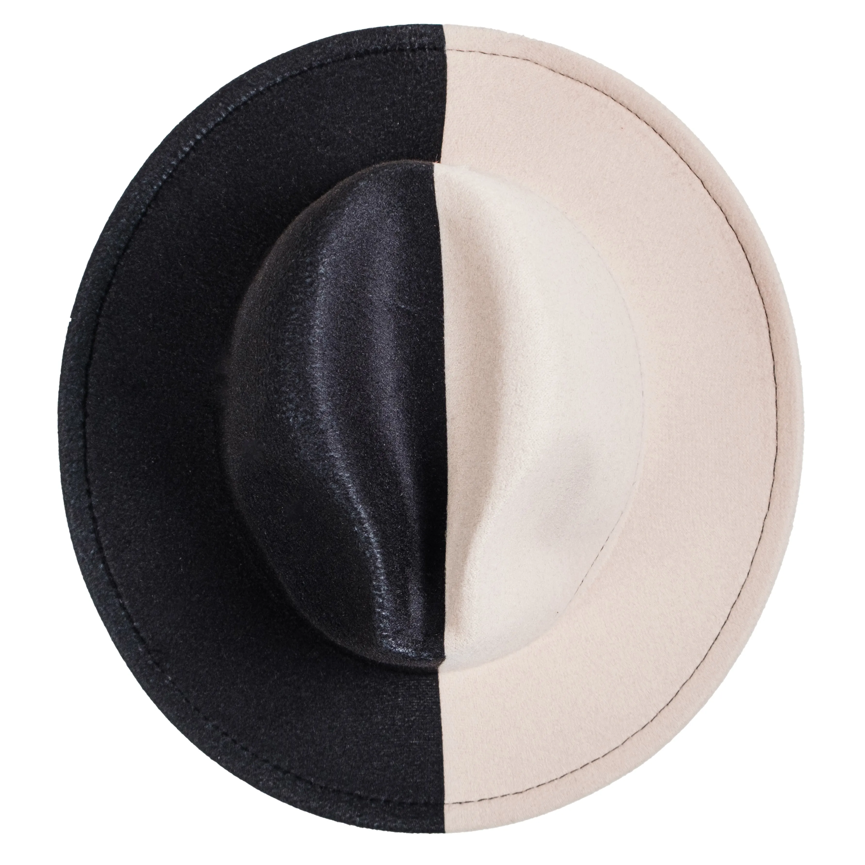 Chokore Half and Half Fedora Hat (Black & White)