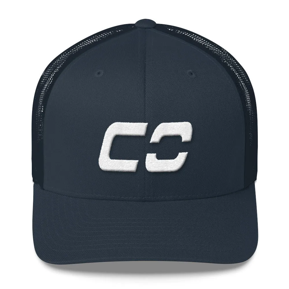 Colorado - Mesh Back Trucker Cap - White Embroidery - CO - Many Hat Color Options Available