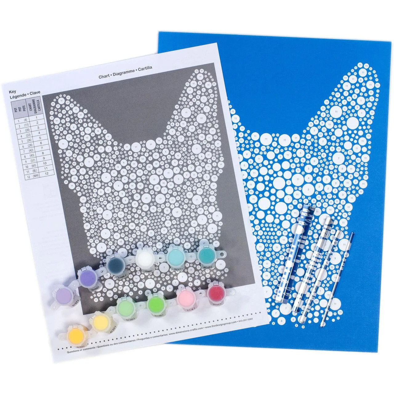 COLORFUL DOG DOTS 9x12, Paint by Number Kit, DIMENSIONS PAINTWORKS (73-91782)