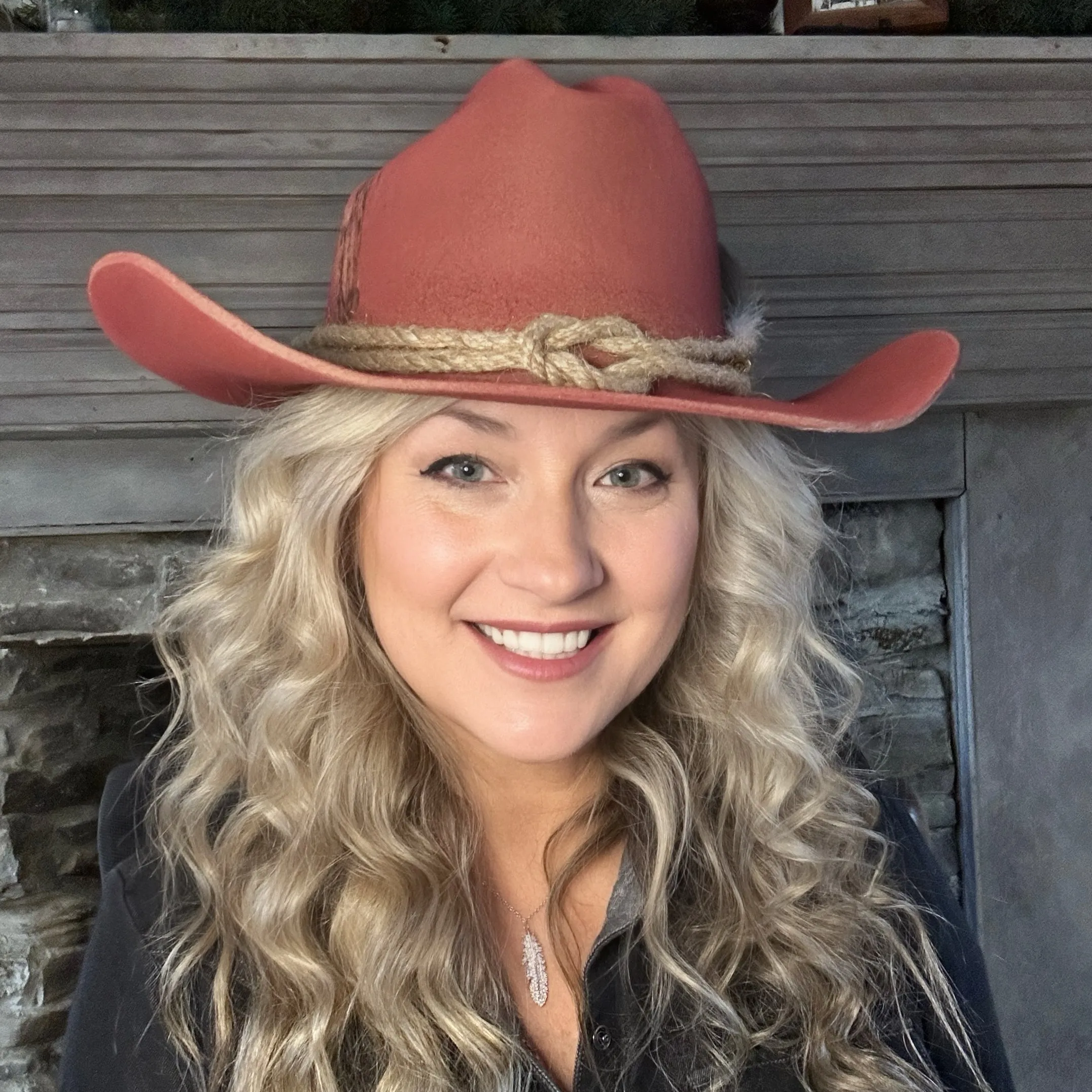 Cowboy Hat Custom Burned by Hand- Red - Bourbon Cowgirl