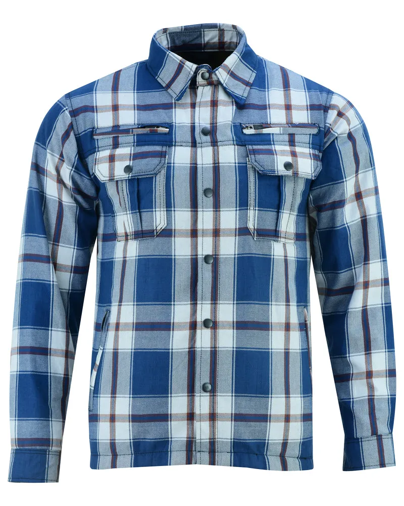 Daniel Smart Armored Flannel Shirt - Blue, White & Maroon