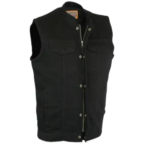 Daniel Smart Concealed Snap Closure Black Denim Vest