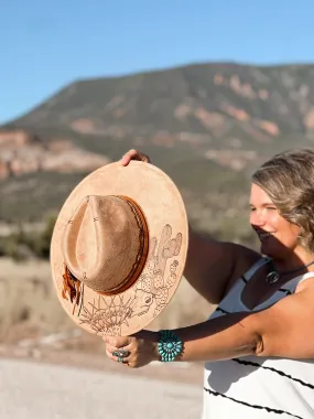 Desert Scene Hand Burned Hat