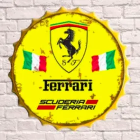 Ferrari Giant 30cm Bottle Top Wall Sign