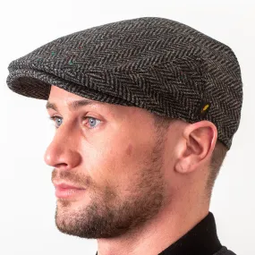 Flat Cap, Dubliner Charcoal Herringbone