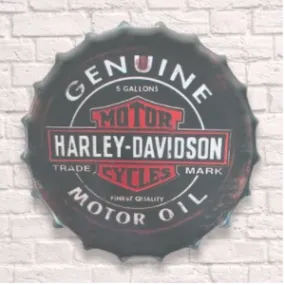 Harley Davidson Giant 30cm Bottle Top Wall Sign