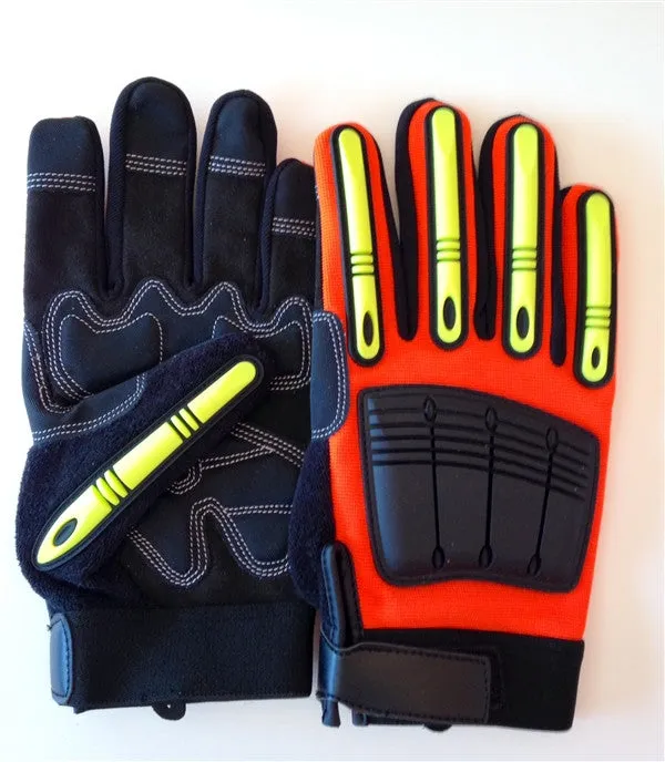 High Vis Impact Protection Mechanics Gloves