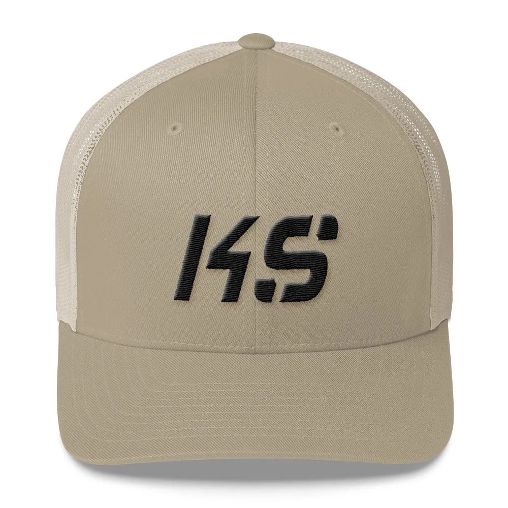 Kansas - Mesh Back Trucker Cap - Black Embroidery - KS - Many Hat Color Options Available