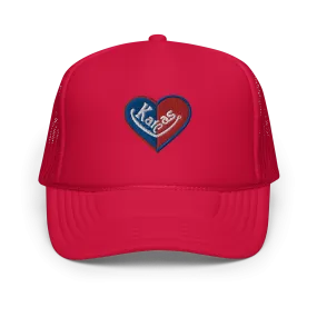 Kansas Split Heart Trucker Hat