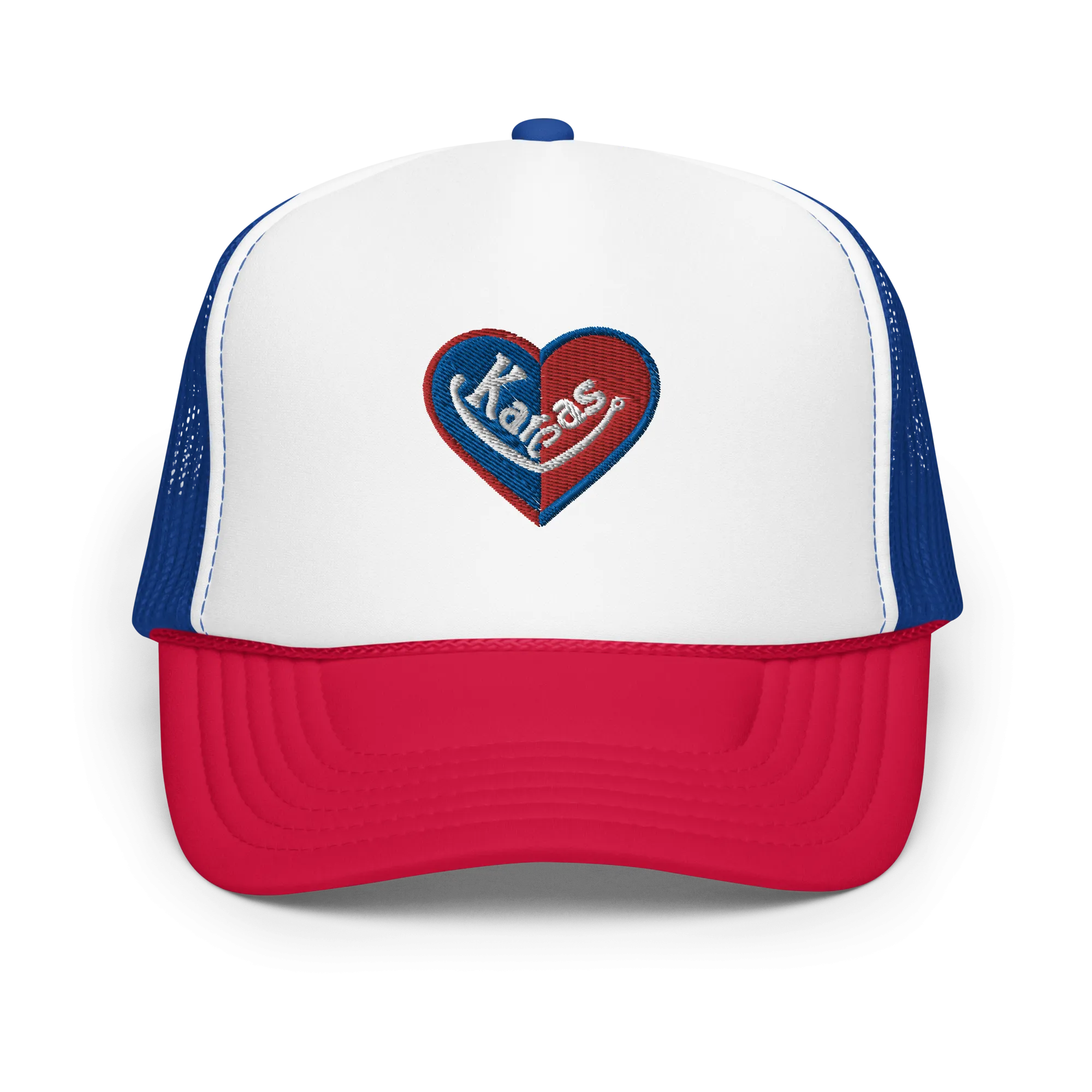 Kansas Split Heart Trucker Hat