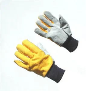 Leather Palm Heavy Duty Work Gloves Knitwrist