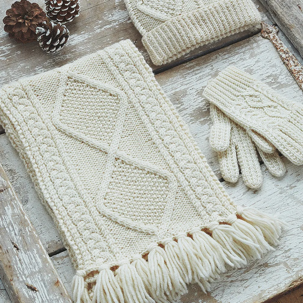 Natural Hand Knit Wool Knit Gloves