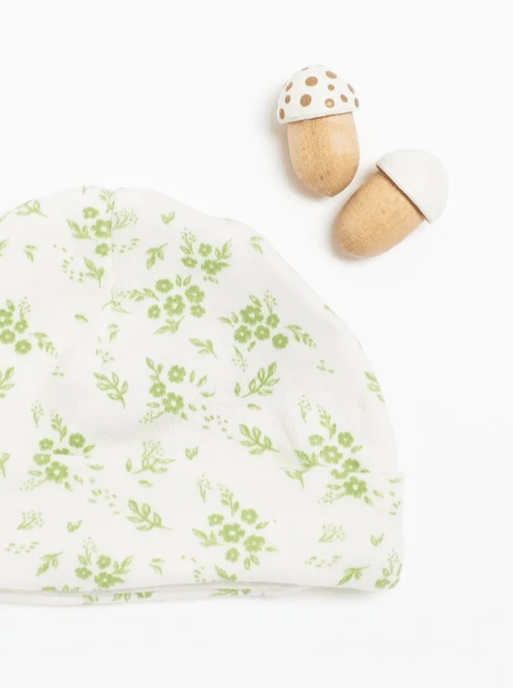 Preemie Hat, Apple Floral, Premium 100% Organic Cotton