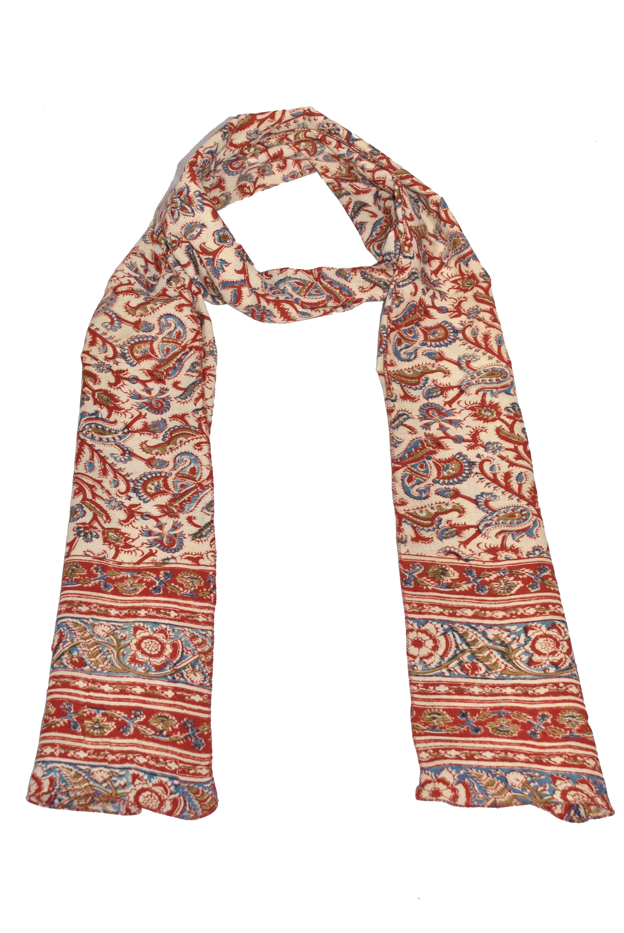 SOP0002 - Kalamkari Oblong Scarf with border print