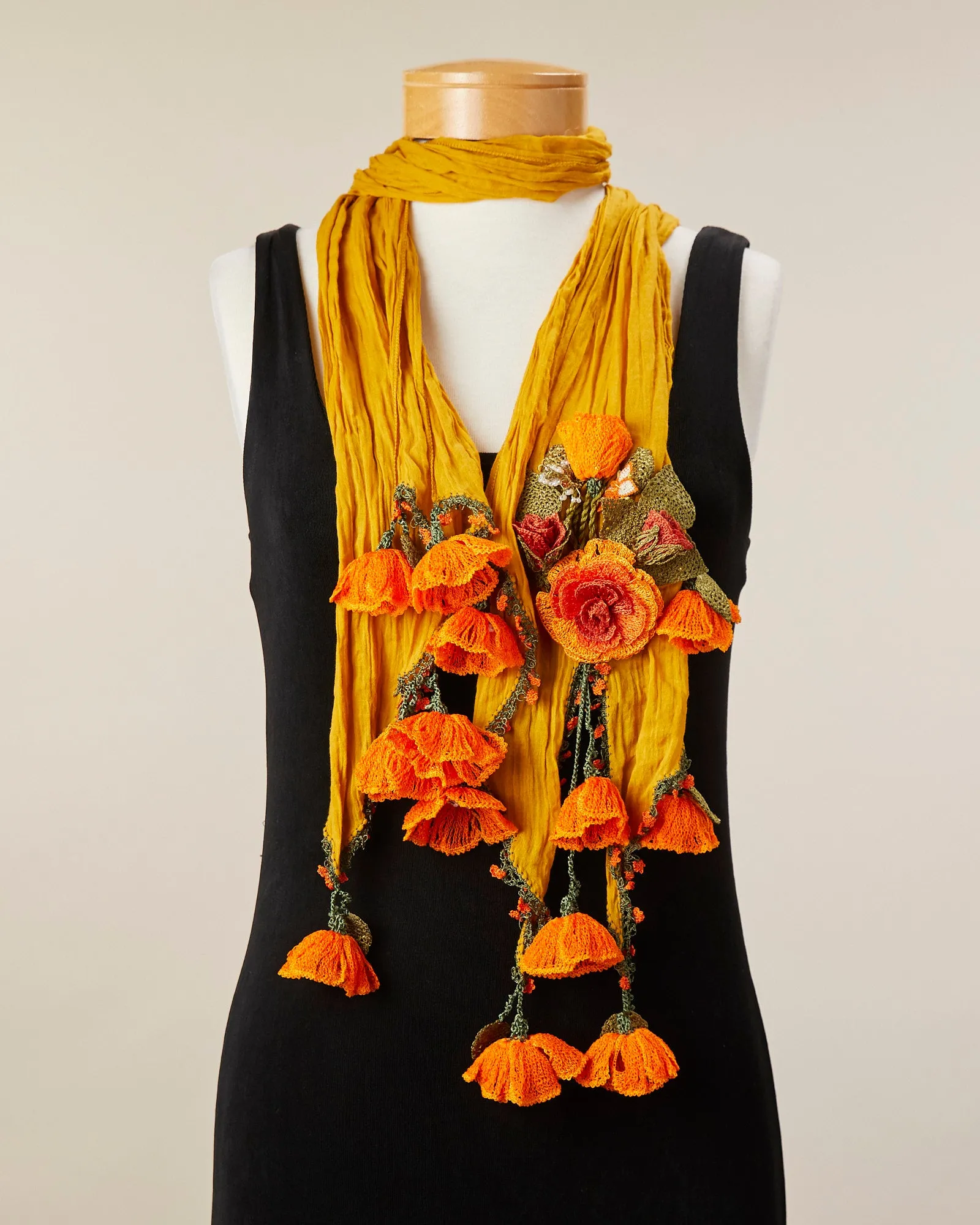 Tulip Scarf - Mustard/Orange