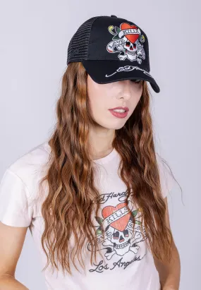 Unisex Love-Slowly Twill Front Mesh Trucker Cap - Black