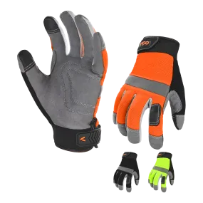 VGO 3Pairs Safety Work Gloves,Builder Gloves,Gardening Gloves,Light Duty Mechanic Gloves(SL7584)