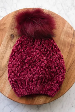 Winter Wonderland Pom-Pom Chenille Beanie