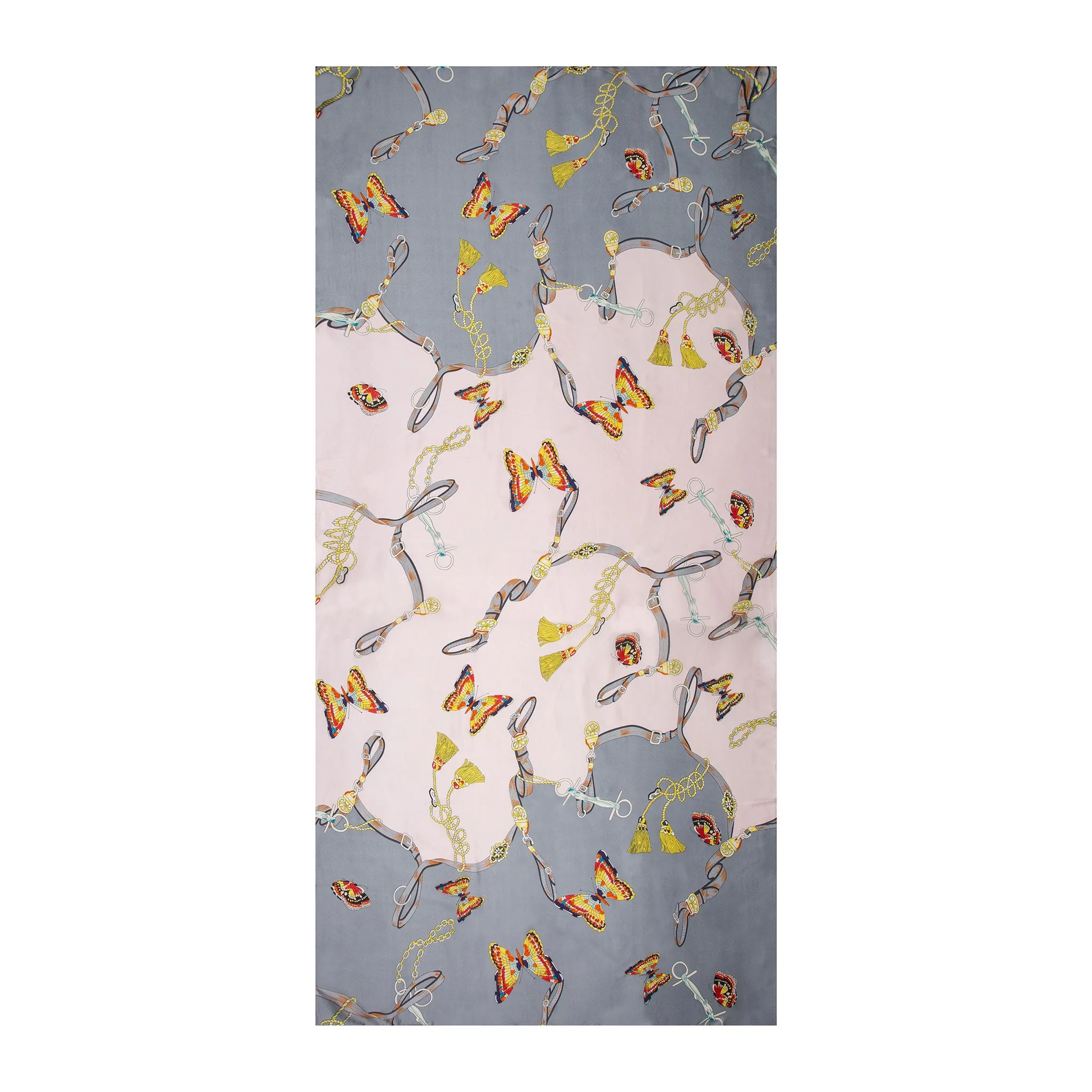 Women’s Butterflies and Buckles Print Silk-Like Lightweight Scarf