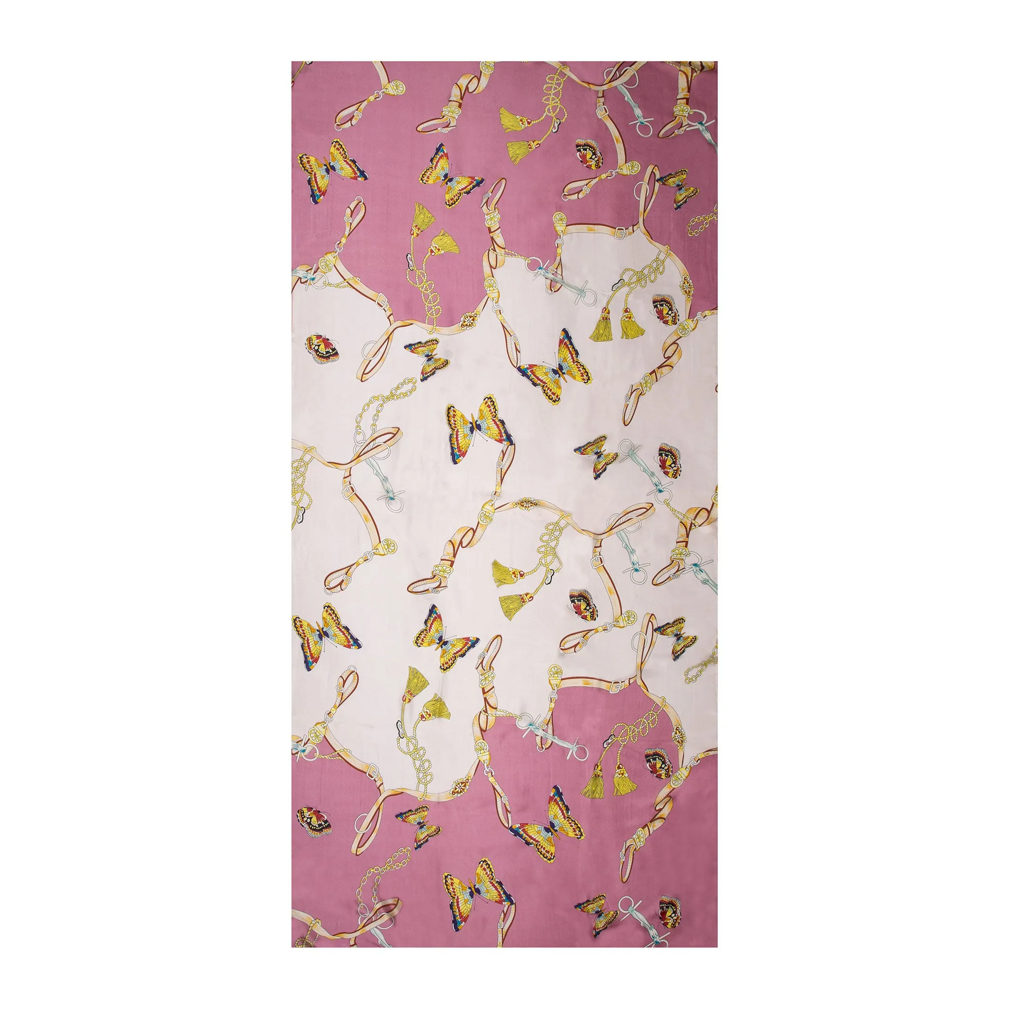 Women’s Butterflies and Buckles Print Silk-Like Lightweight Scarf