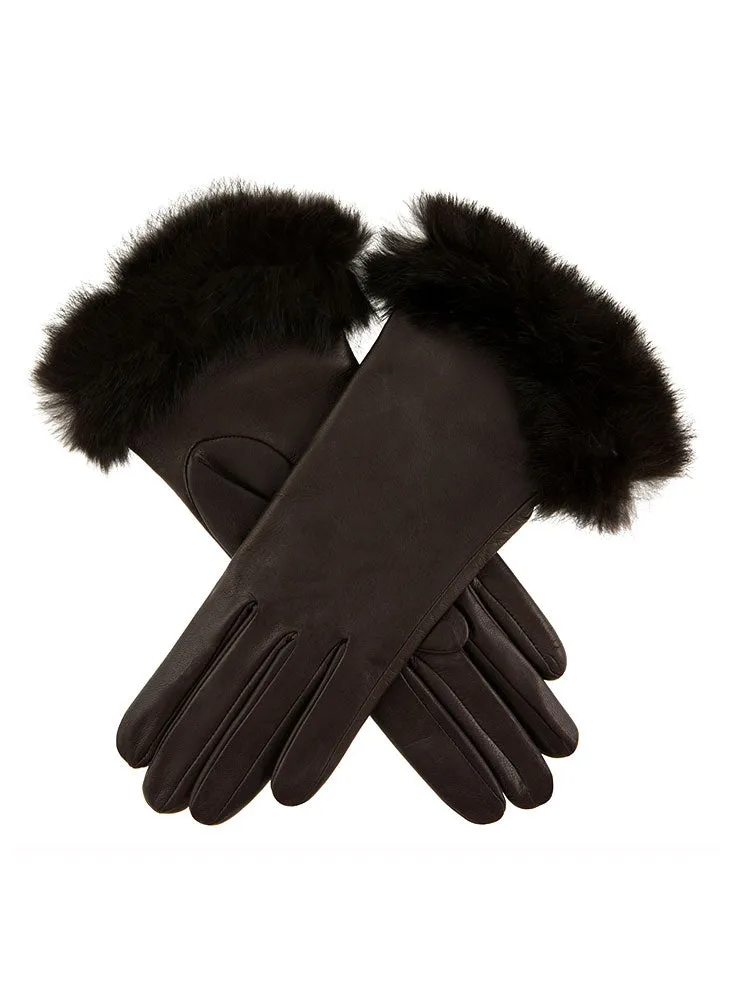 Women's Heritage Silk-Lined Leather Gloves with Fur Cuffs