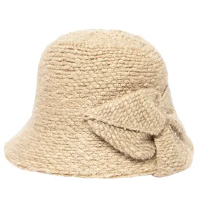 Women's Knit Cloche w/Wrapped Bow