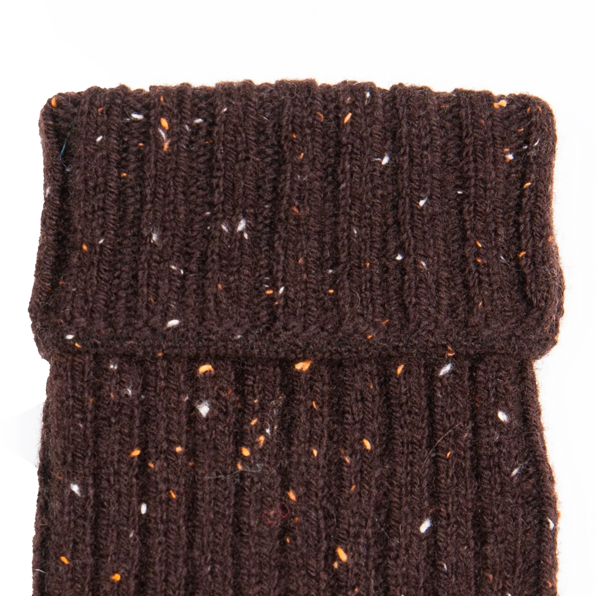 Women’s Ribbed Knit Fingerless Gloves with Mitten Flap